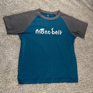 Mont-bell Kids T-Shirt Short Sleeve Teal Gray Size 140